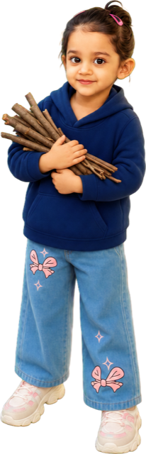 Sample character holding a bundle of sticks